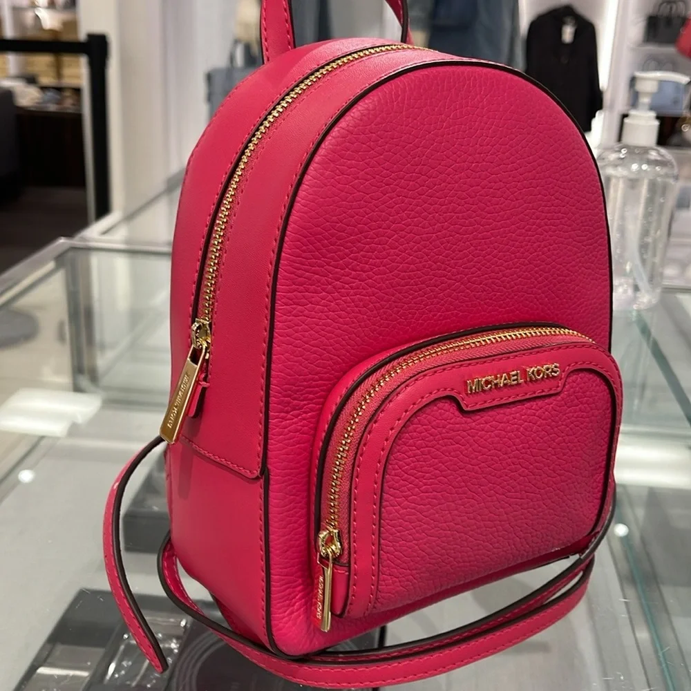 Michael Kors Ladies Backpack Bag Jaycee XS Convertible Zip Backpack Electric Pnk